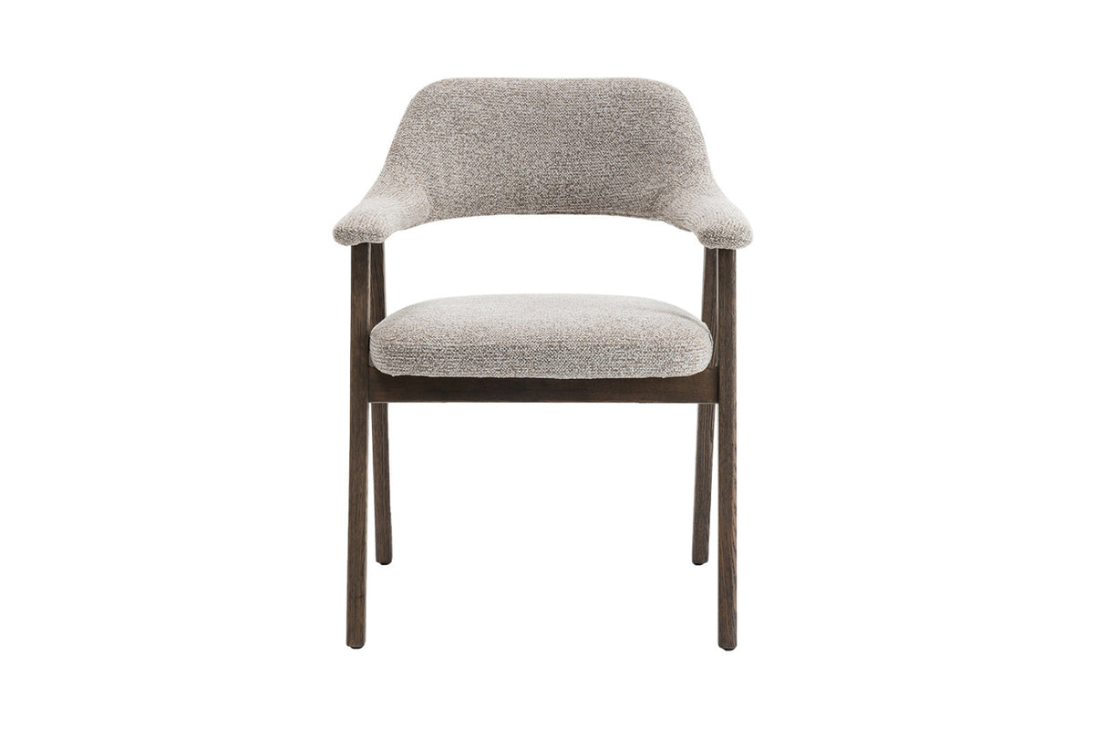Chaise Coralie – Chêne fumé, tissu sable – vue principale