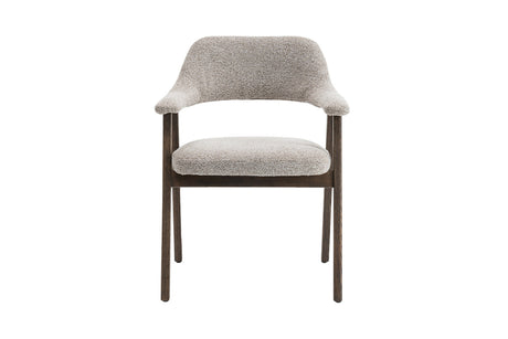 Chaise Coralie – Chêne fumé, tissu sable – vue principale