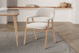 Chaise Coralie – Chêne naturel, tissu beige – vue 3