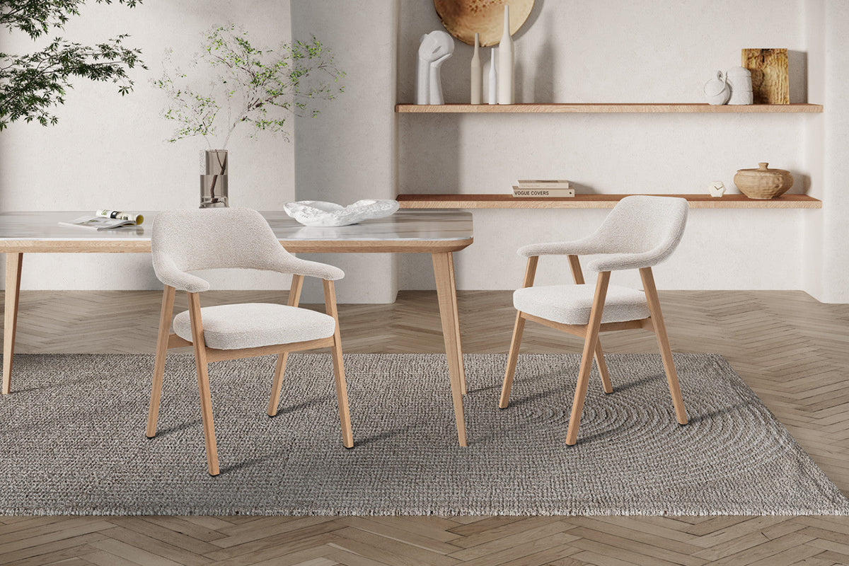 Chaise Coralie – Chêne naturel, tissu beige – vue 4