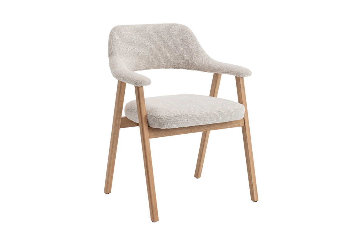 Chaise Coralie – Chêne naturel, tissu beige – vue 5