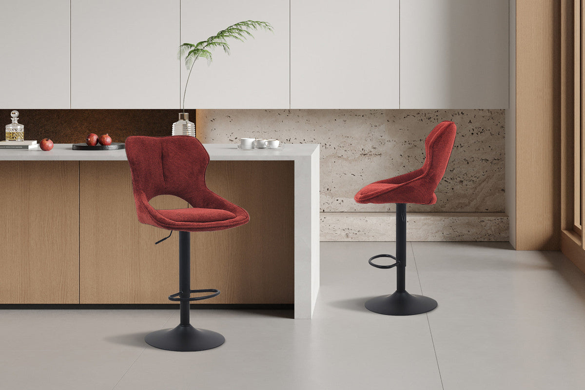 Chaise de bar Mori – Rouge – vue 4