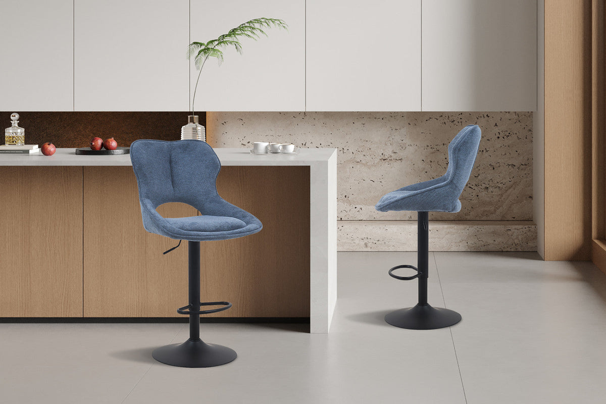 Chaise de bar Mori – Bleu – vue 4