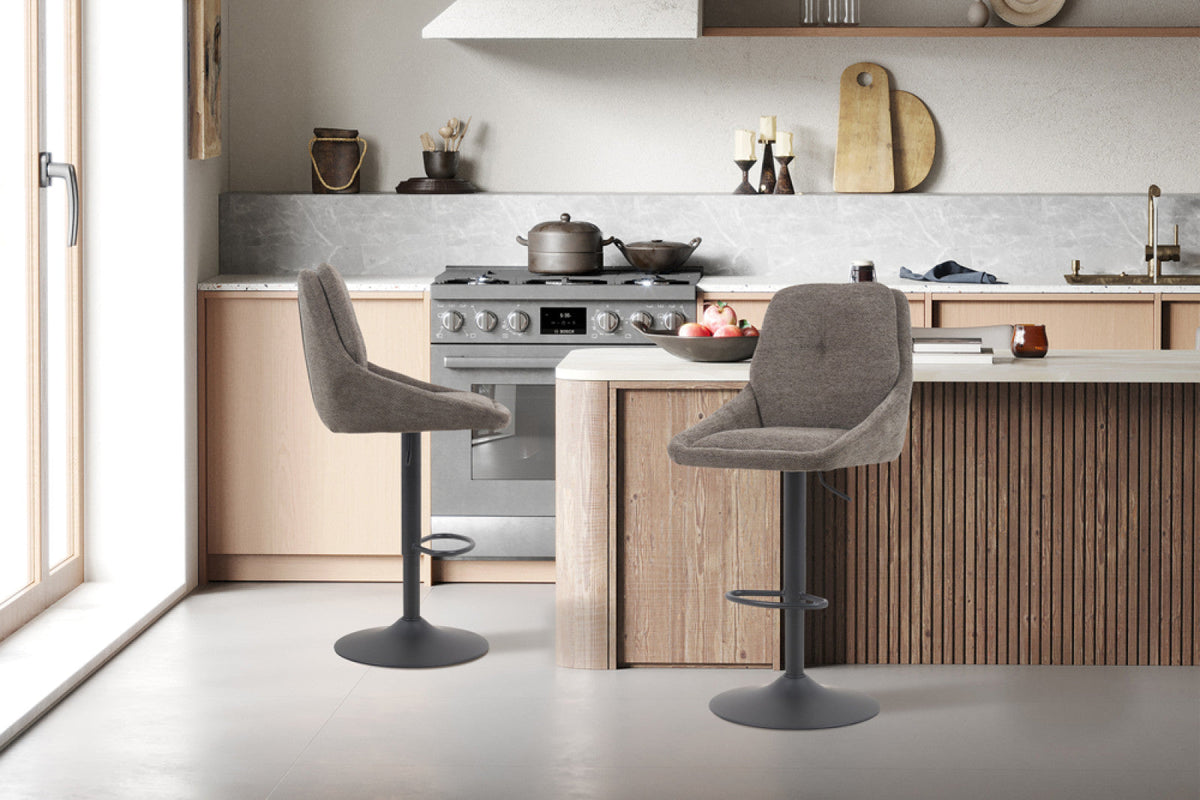 Chaise de bar pivotante Sabine – Gris – vue 4