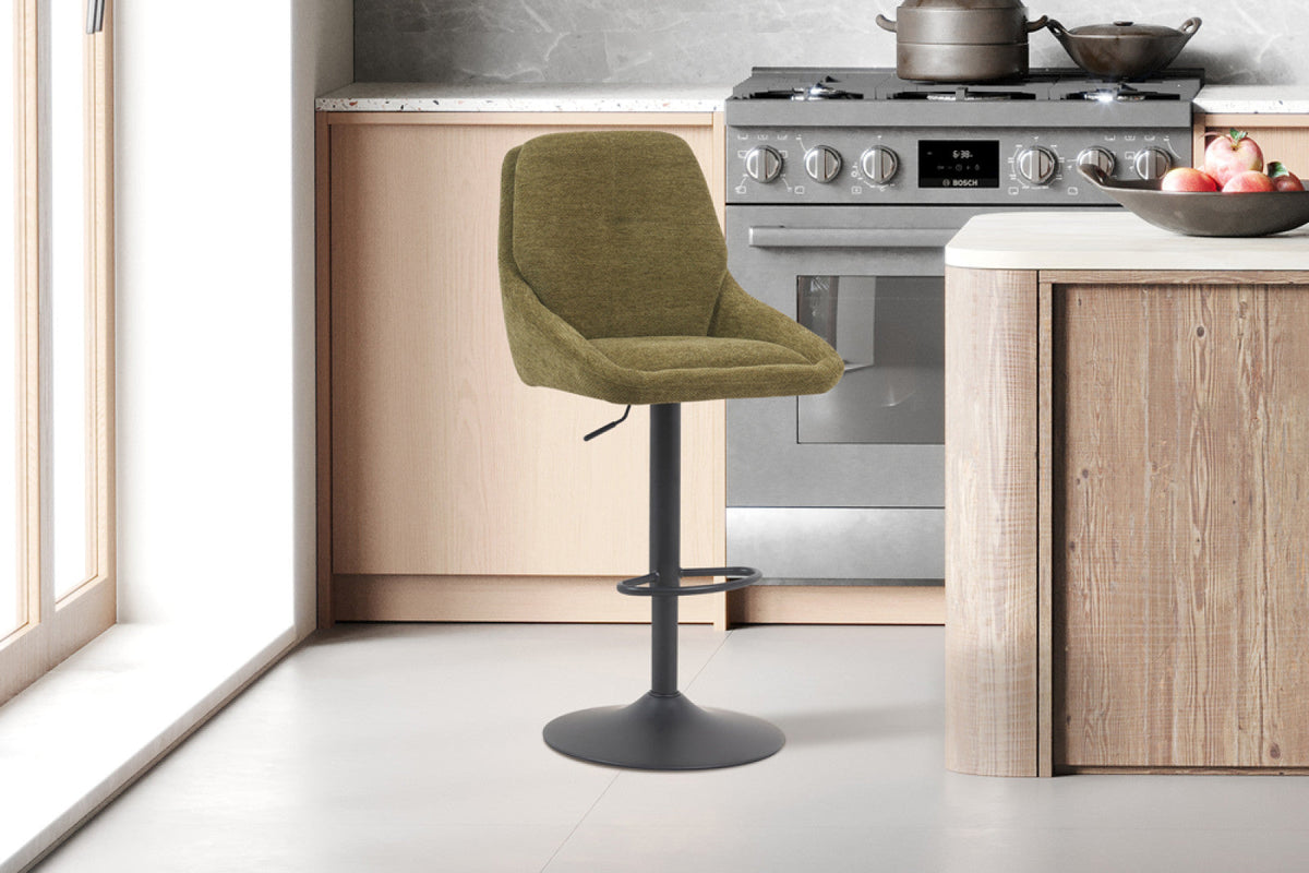 Chaise de bar pivotante Sabine – Vert – vue 3