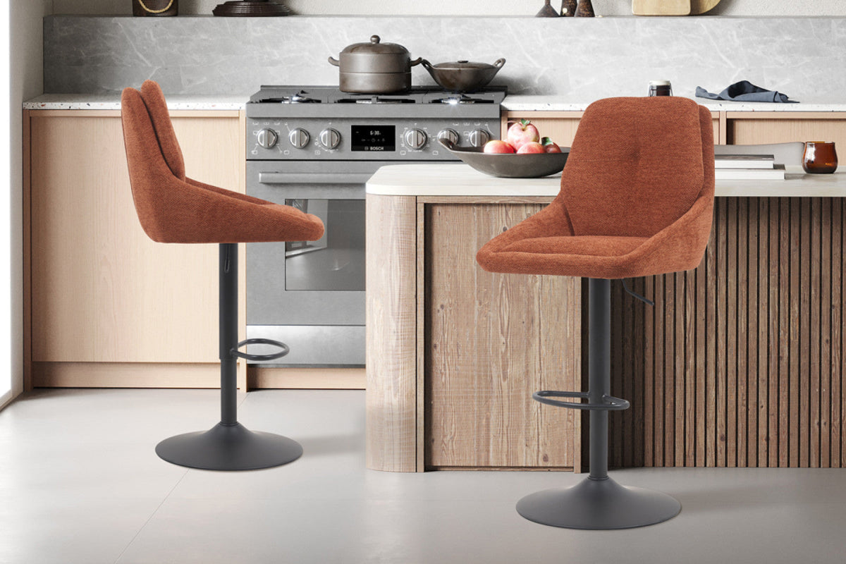 Chaise de bar pivotante Sabine – Rouille – vue 2