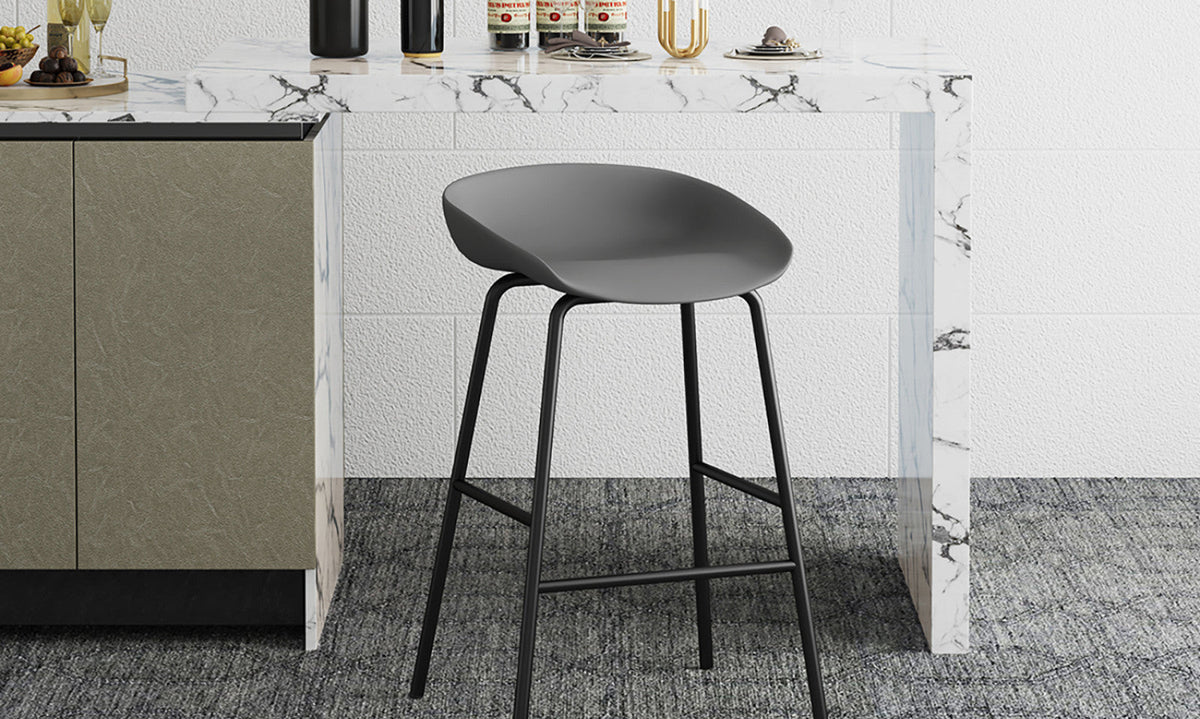 Chaise de comptoir Anna – Gris – vue 2