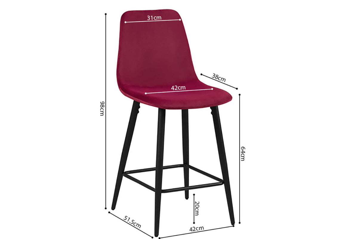 Chaise de comptoir Boy – Bordeaux – vue principale