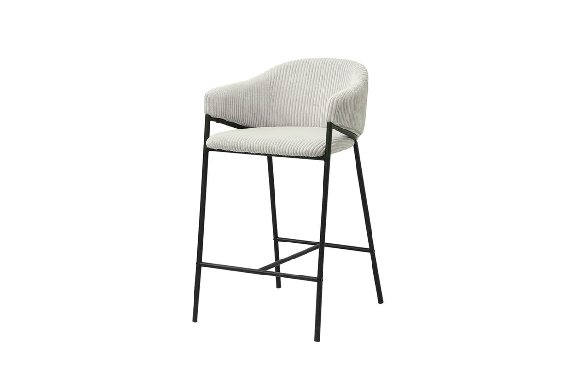 Chaise de comptoir Hugo – Gris clair – vue 5