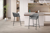 Chaise de comptoir Hugo – Gris foncé – vue 4