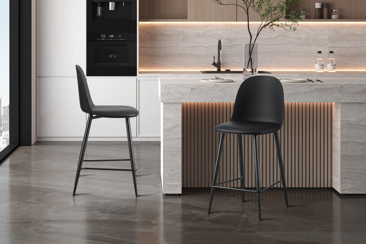 Chaise de comptoir Jasmin – Noir – vue 4