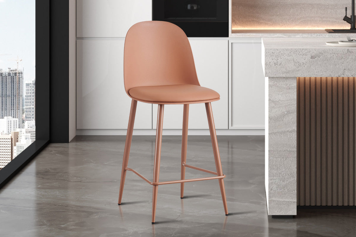 Chaise de comptoir Jasmin – Terracotta – vue 3