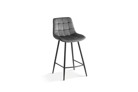 Chaise de comptoir Juta – Gris foncé – vue principale
