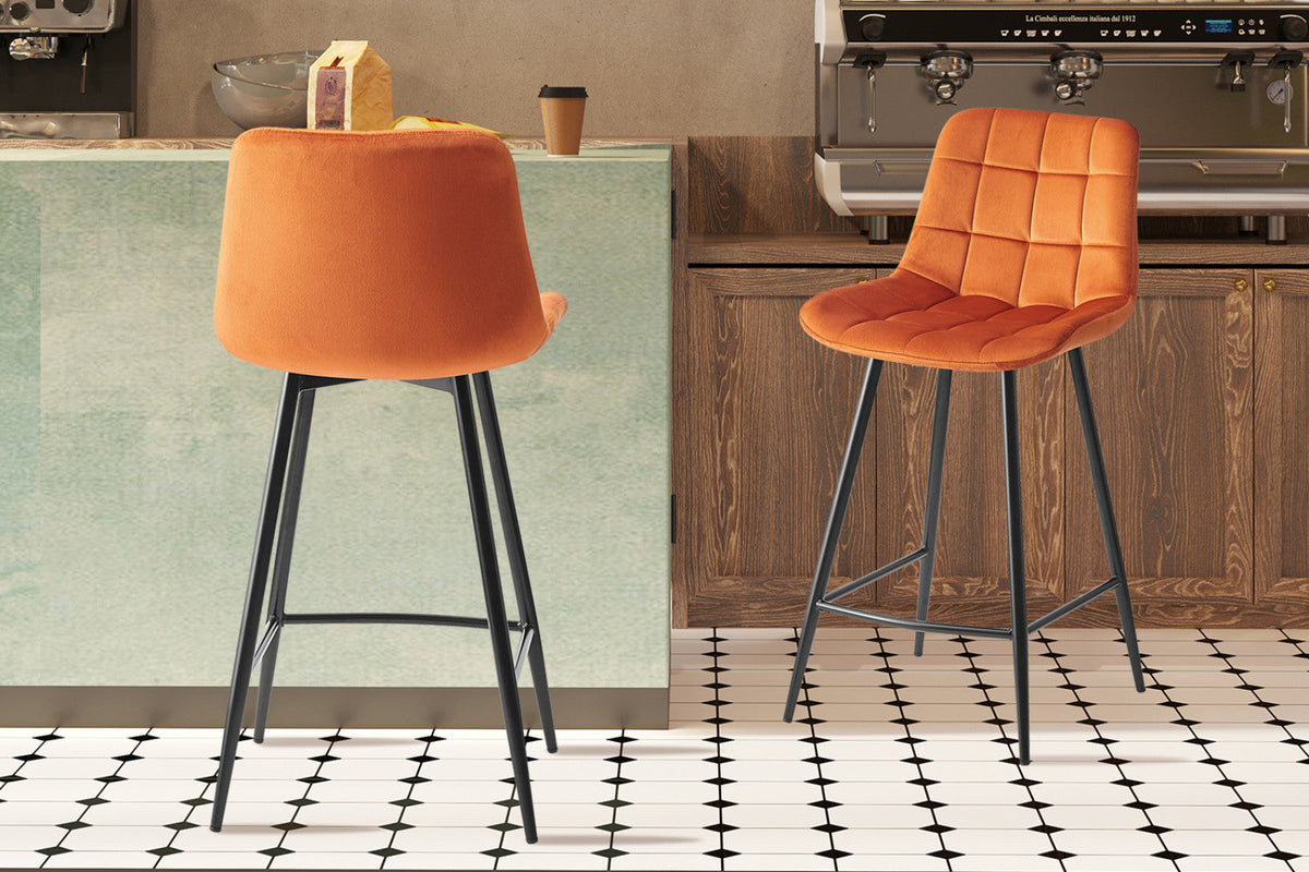Chaise de comptoir Juta – Orange – vue 2