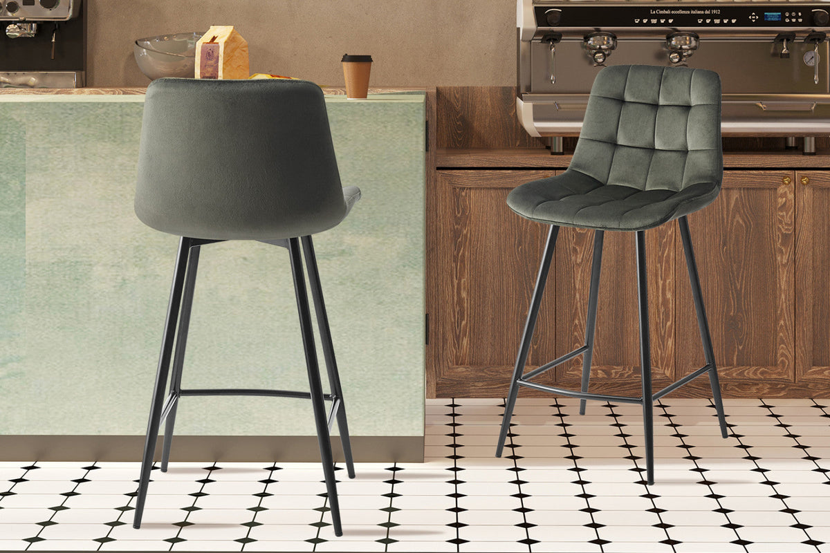 Chaise de comptoir Juta – Vert – vue 2
