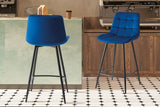 Chaise de comptoir Juta – Bleu – vue 2