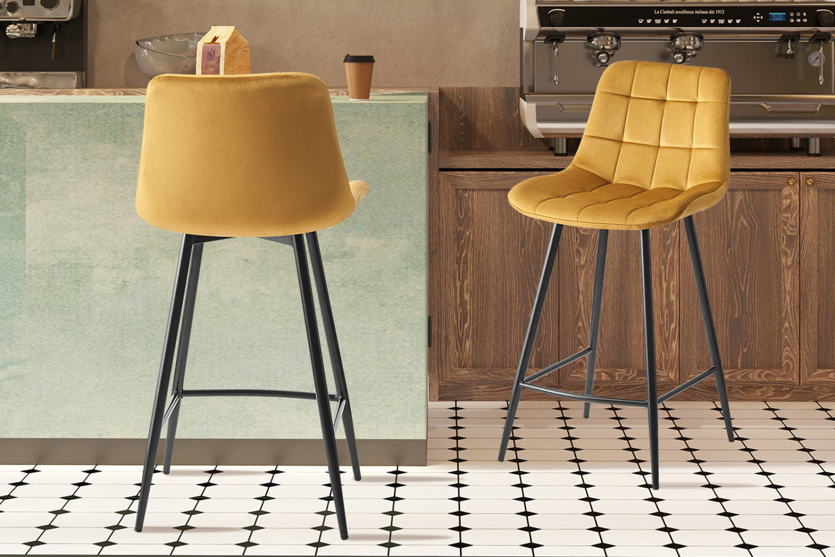 Chaise de comptoir Juta – Or – vue 2