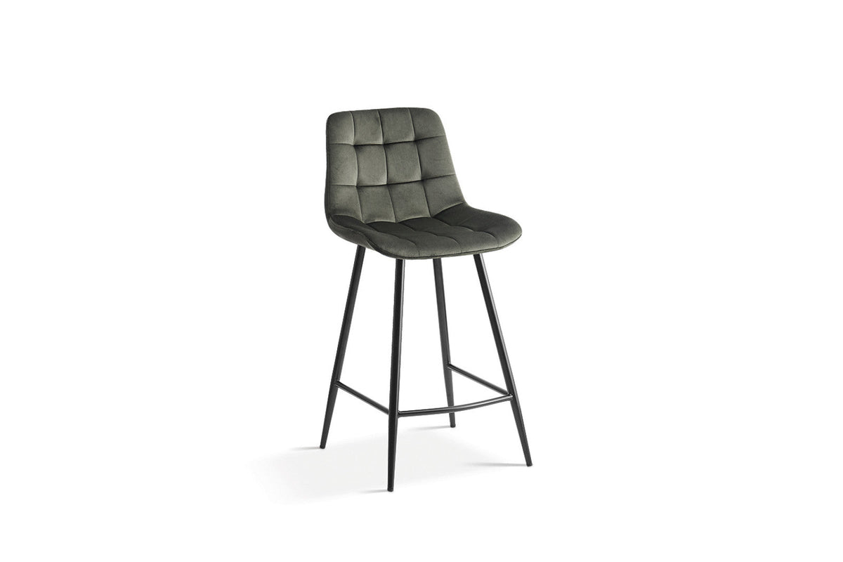 Chaise de comptoir Juta – Vert – vue principale
