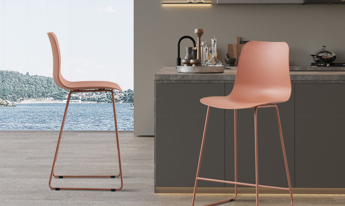Chaise de comptoir Marie – Terracotta – vue 2