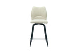 Chaise de comptoir pivotante Lara – Écru – vue principale
