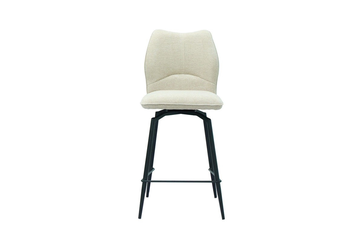 Chaise de comptoir pivotante Lara – Écru – vue principale
