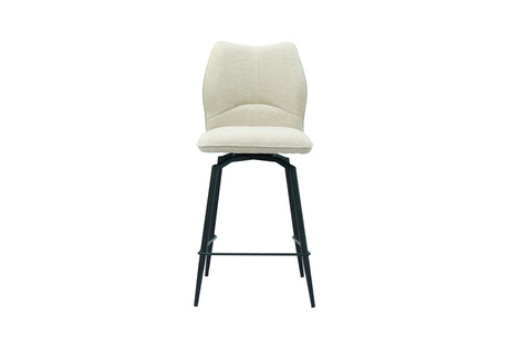 Chaise de comptoir pivotante Lara – Écru – vue principale