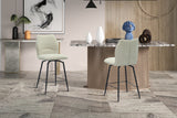 Chaise de comptoir pivotante Lara – Écru – vue 5