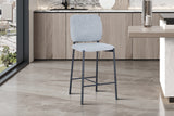 Chaise de comptoir Sophia – Gris clair – vue 3