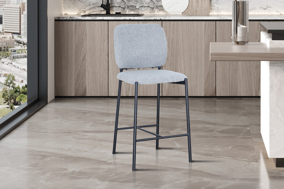 Chaise de comptoir Sophia – Gris clair – vue 3