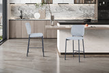 Chaise de comptoir Sophia – Gris clair – vue 4