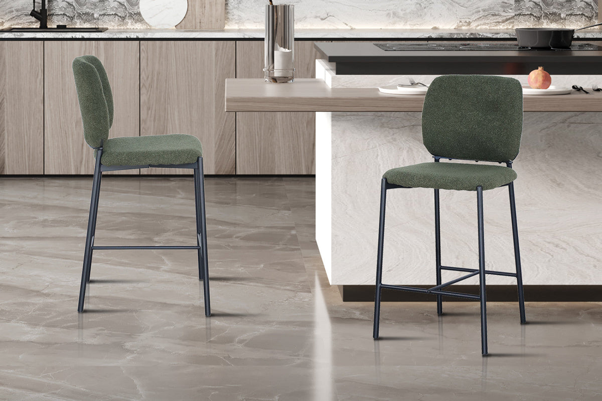 Chaise de comptoir Sophia – Vert – vue 2