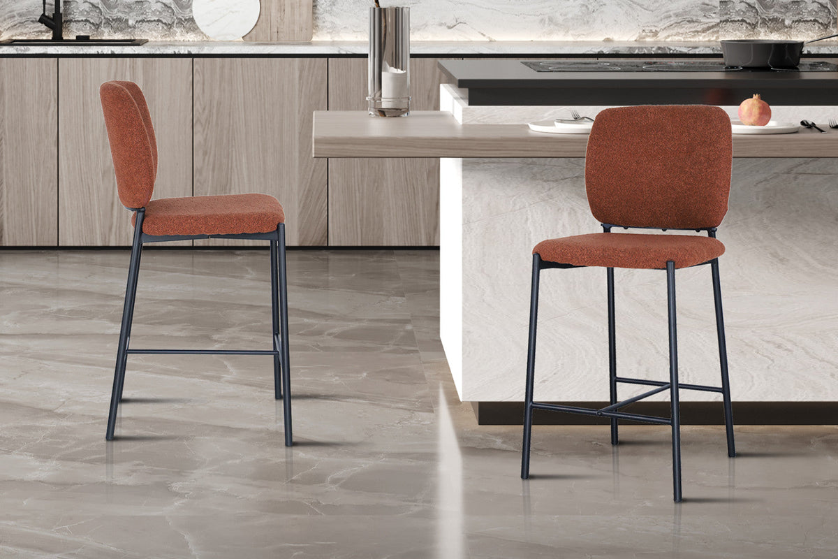 Chaise de comptoir Sophia – Rouille – vue 2
