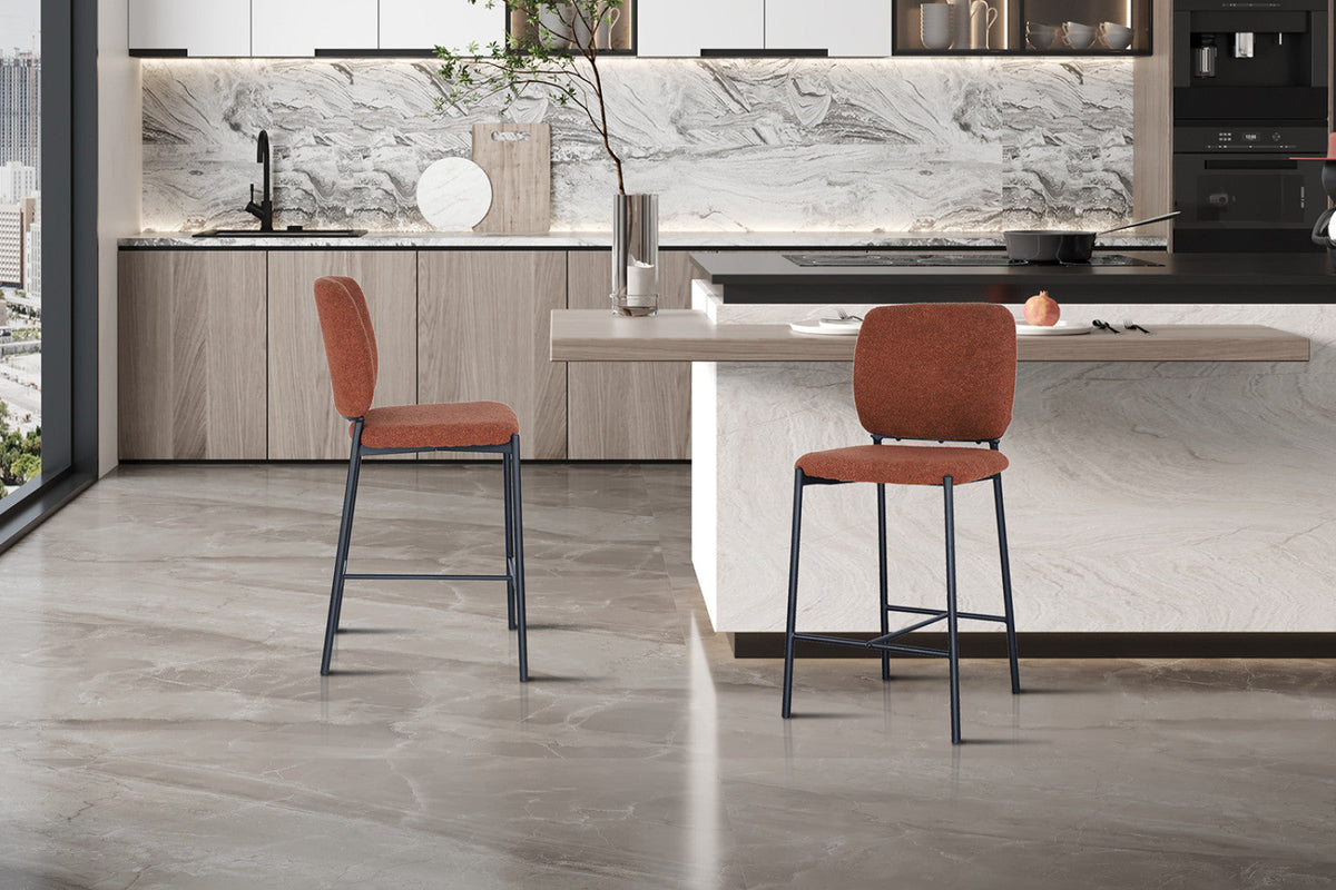 Chaise de comptoir Sophia – Rouille – vue 4