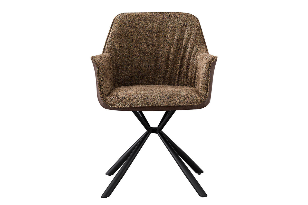 Chaise Lucie – Sable, dos brun – vue principale