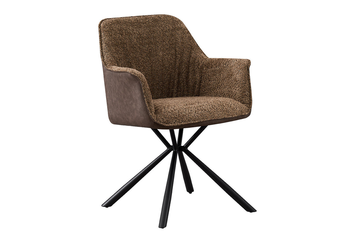 Chaise Lucie – Sable, dos brun – vue 4