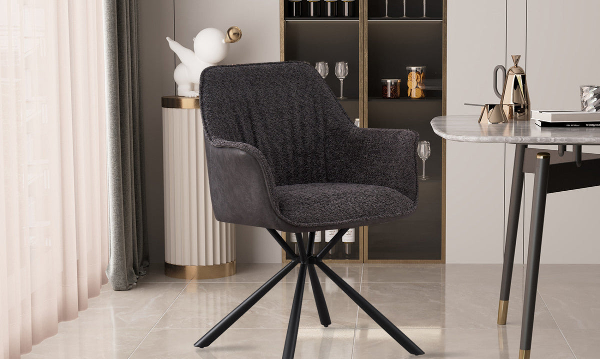 Chaise Lucie – Gris, dos gris clair – vue 3