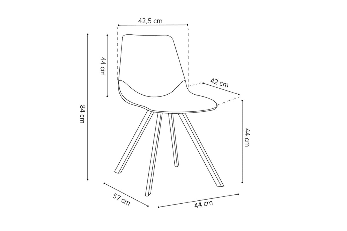 Chaise Oslo – Cognac – vue 5