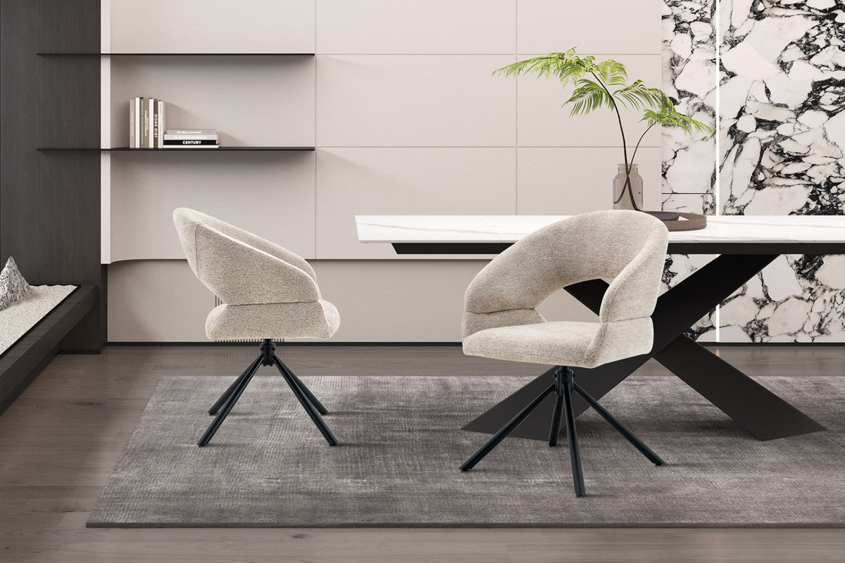 Chaise pivotante Amber – Beige – vue 3