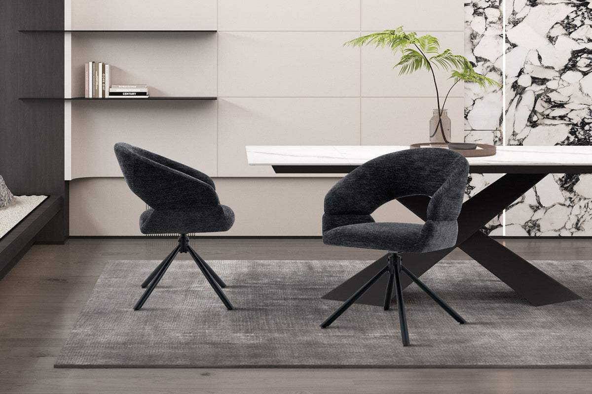 Chaise pivotante Amber – Noir – vue 3