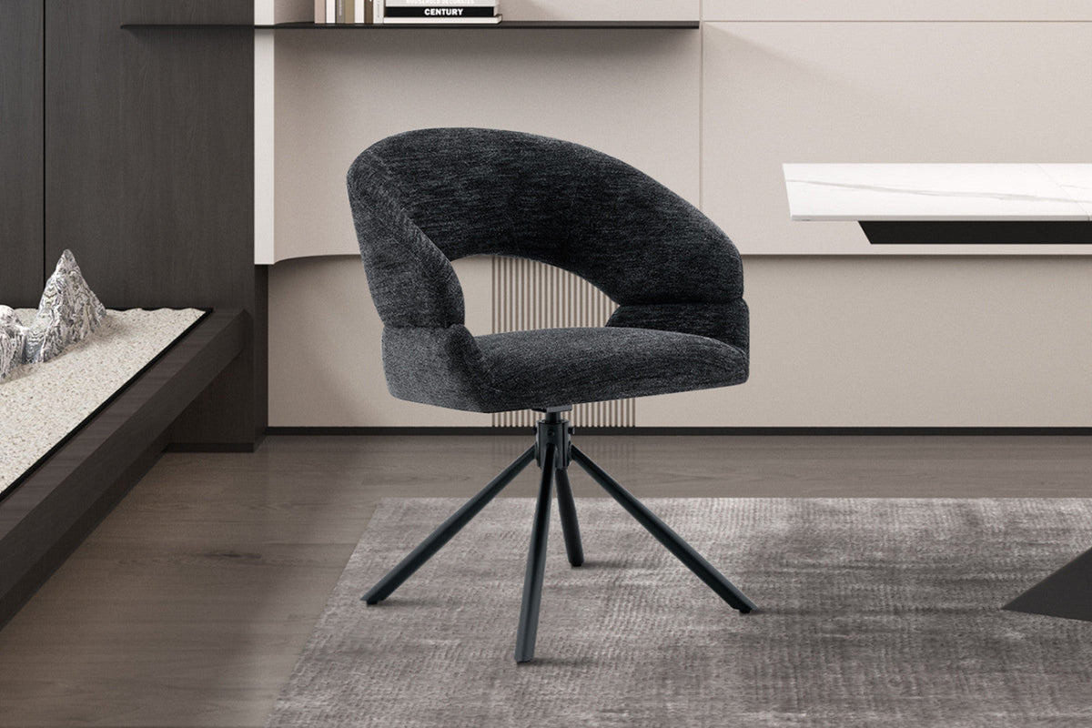 Chaise pivotante Amber – Noir – vue 4