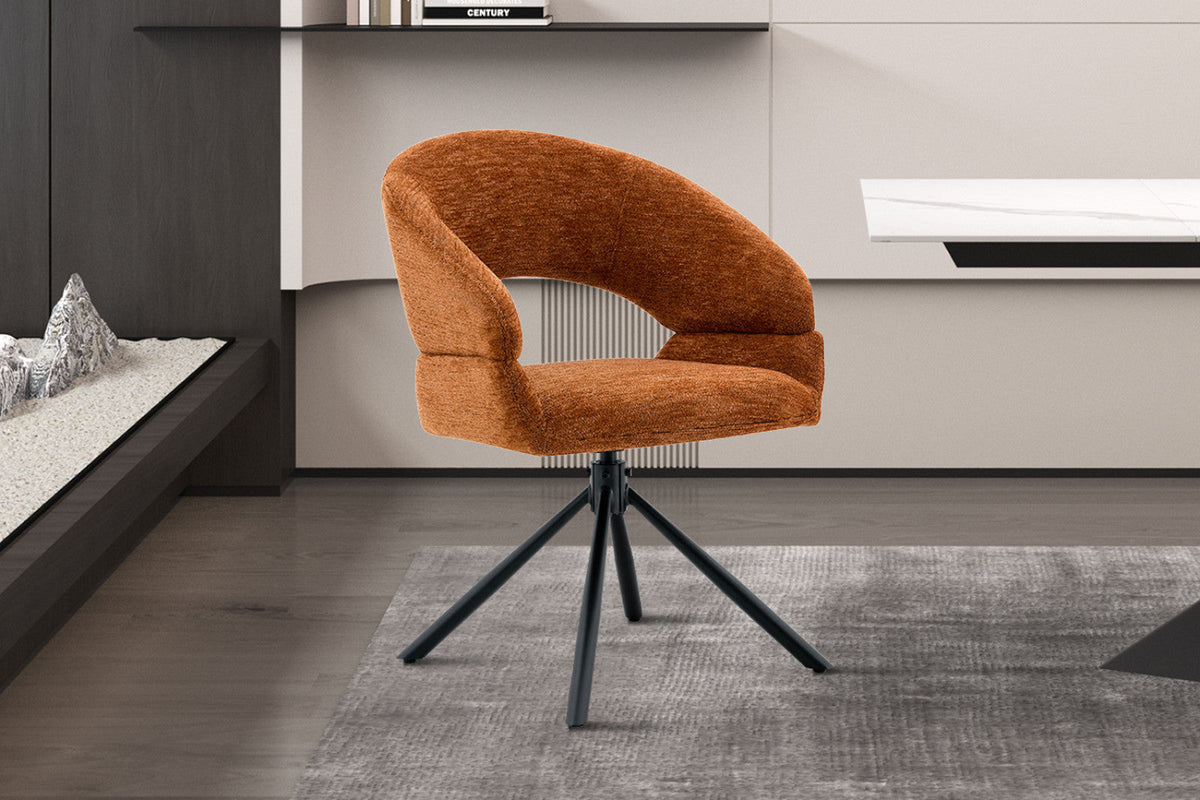 Chaise pivotante Amber – Orange – vue 4
