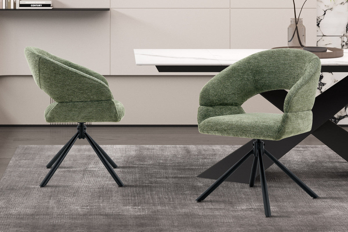 Chaise pivotante Amber – Vert – vue 2