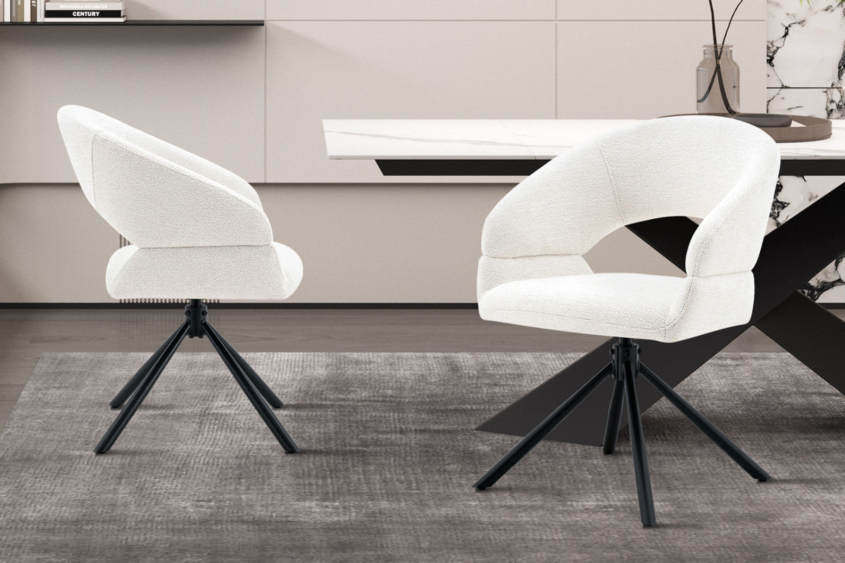 Chaise pivotante Amber – Blanc – vue 2