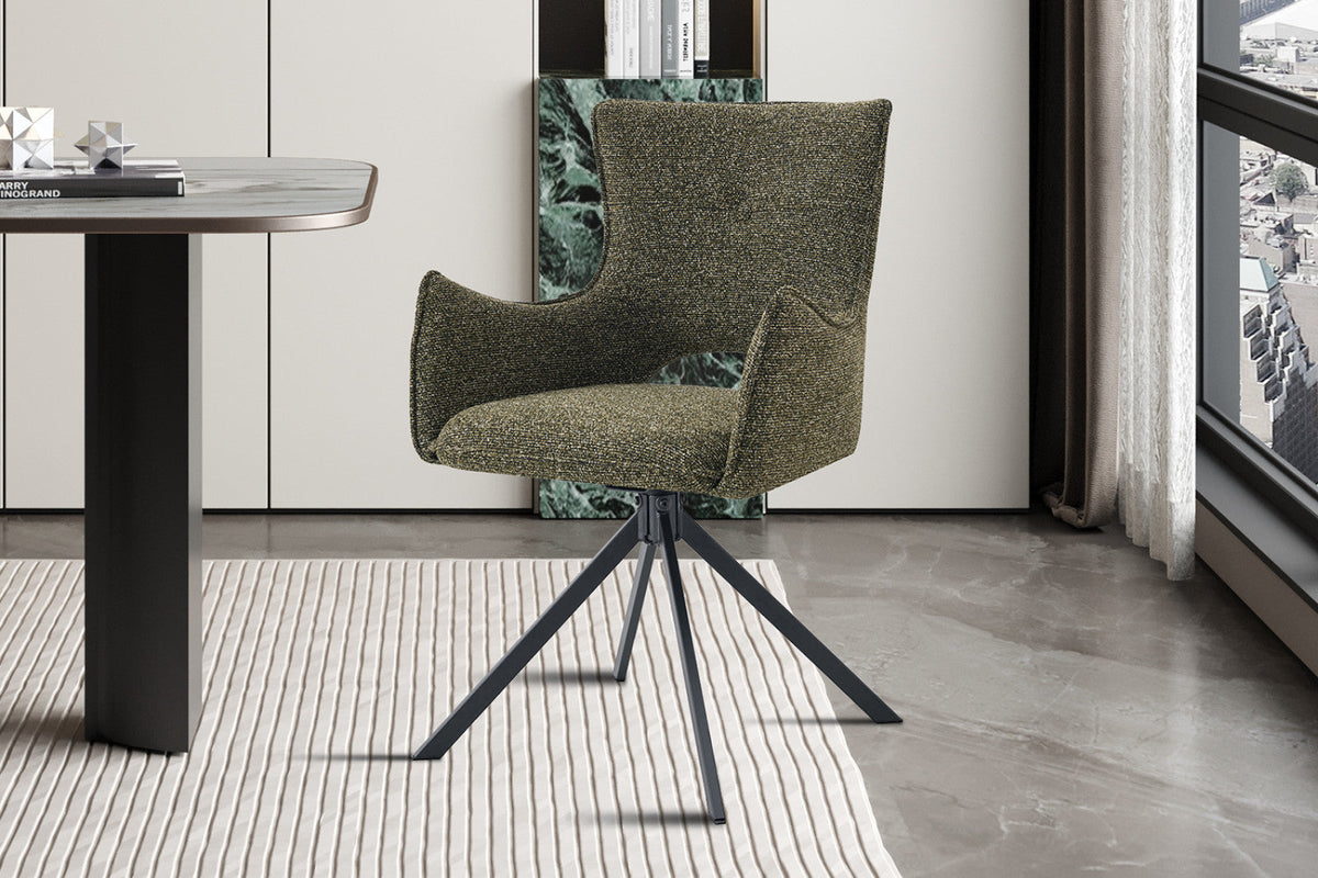 Chaise pivotante Billy – Vert – vue 3
