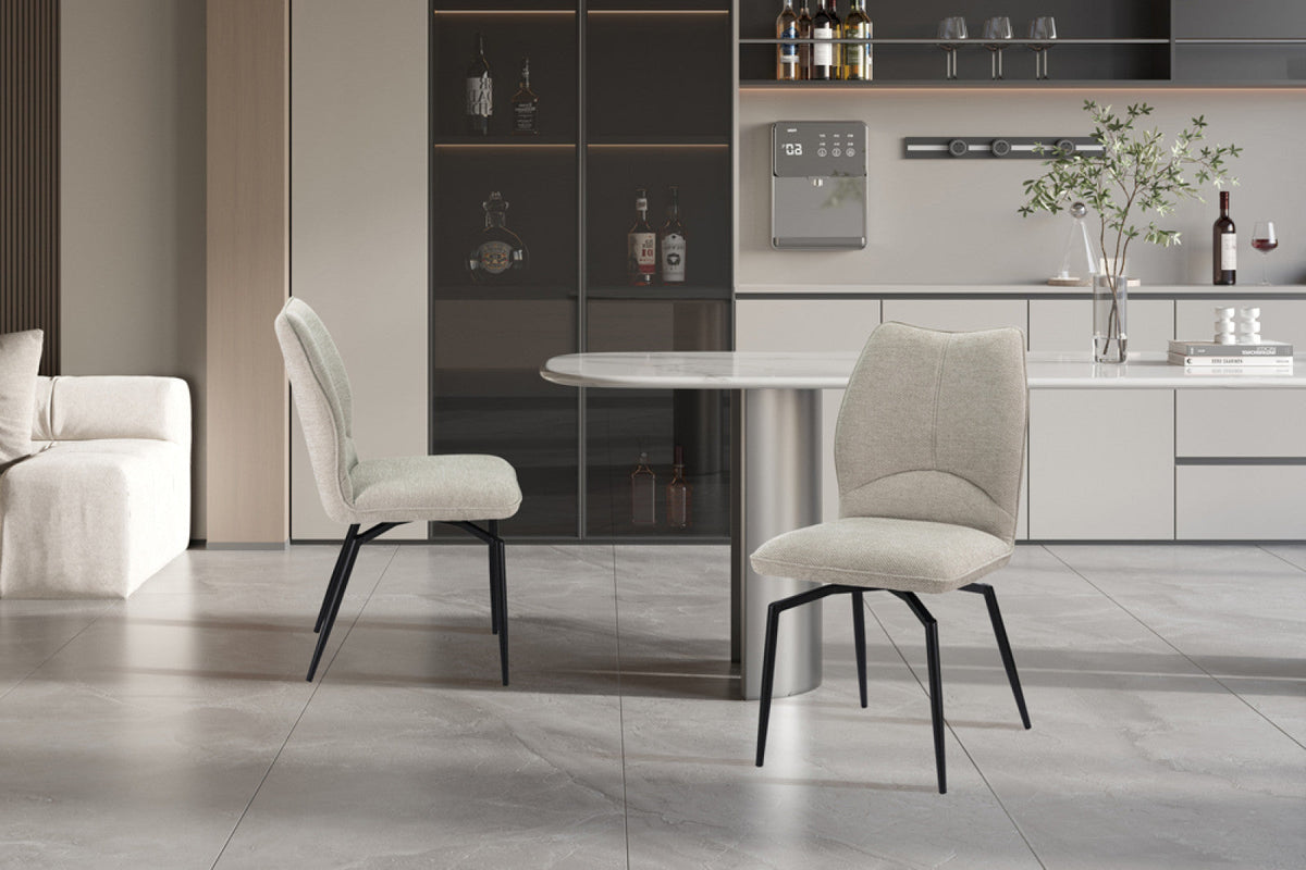 Chaise pivotante Lara – Écru – vue 4
