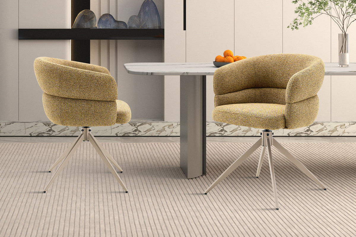 Chaise pivotante Leonie – Jaune – vue 2