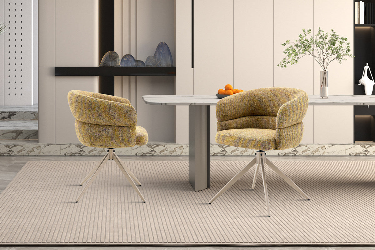 Chaise pivotante Leonie – Jaune – vue 3