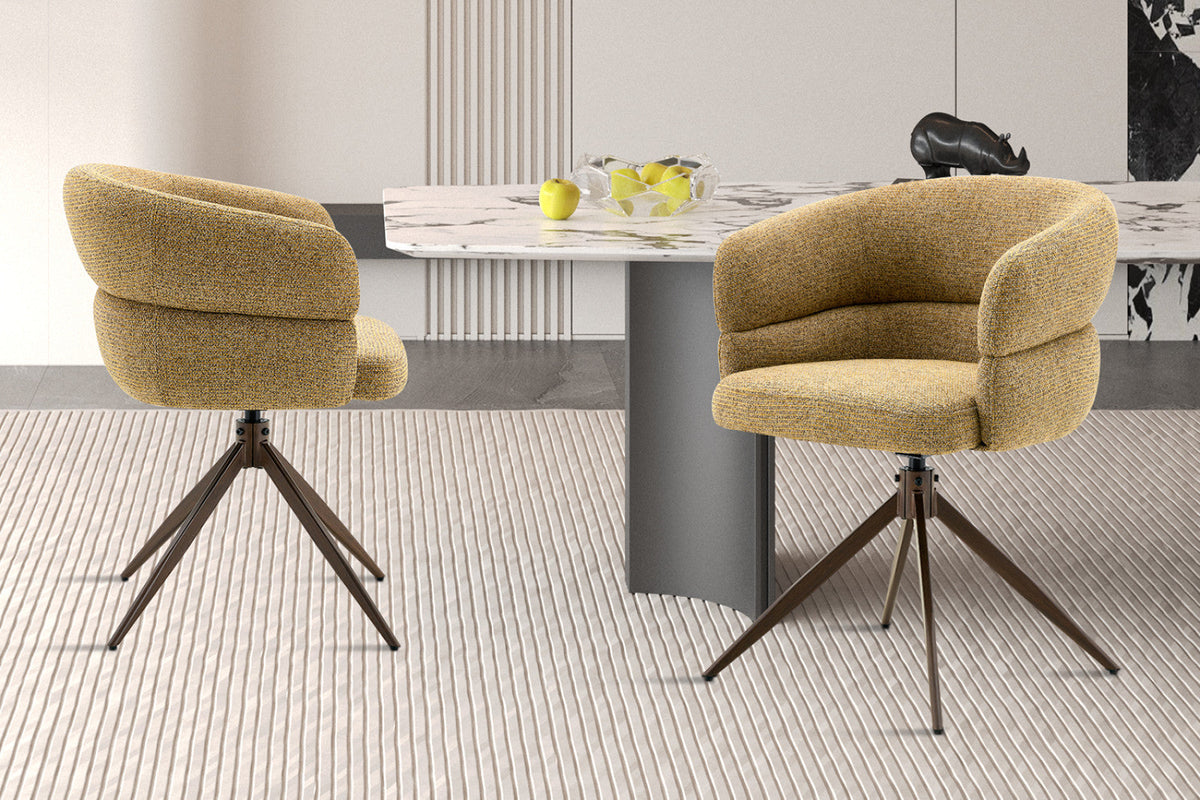 Chaise pivotante Leonie – Jaune – vue 2
