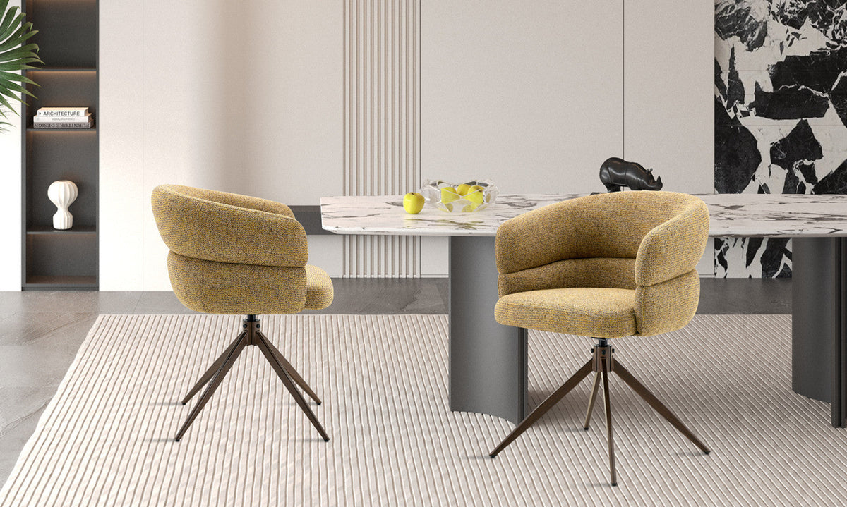 Chaise pivotante Leonie – Jaune – vue 3