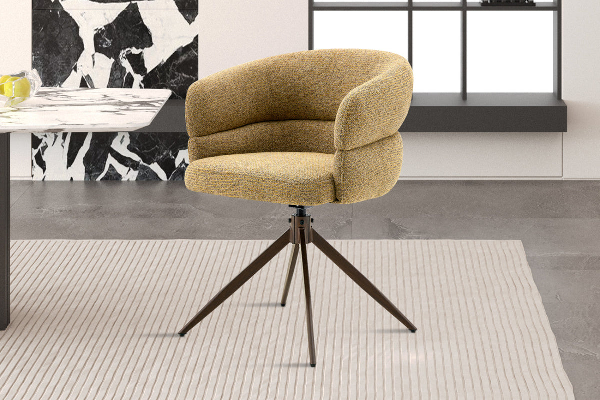 Chaise pivotante Leonie – Jaune – vue 4